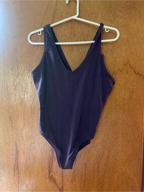 Athleta Deep Plum V-Neck Bodysuit